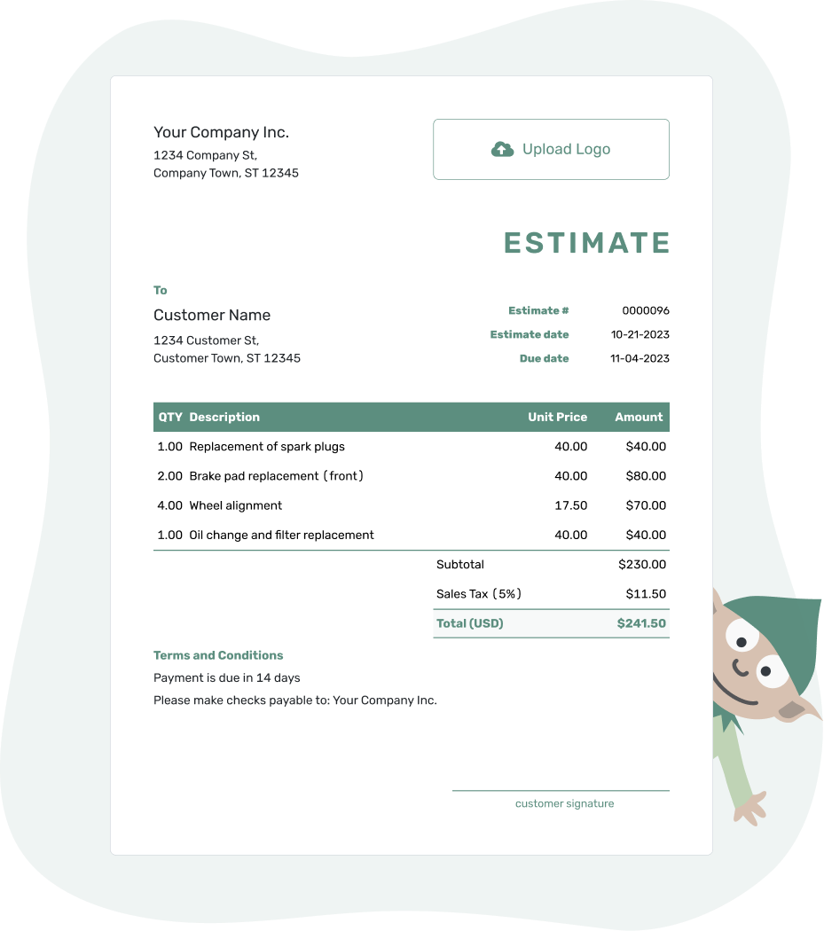 Free Estimate Template